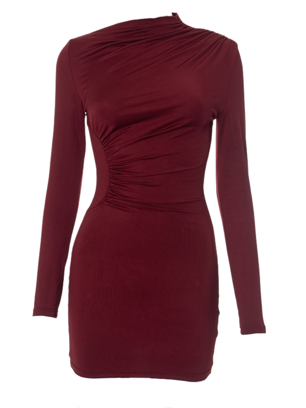 Eachna Long Sleeve Ruched Mini Dress