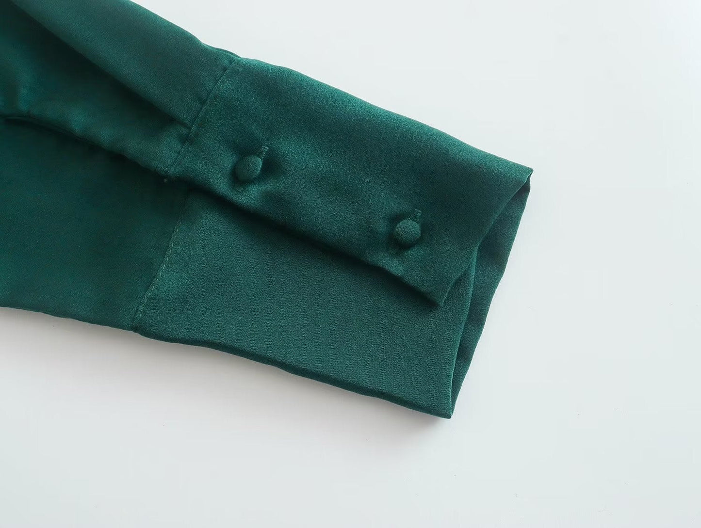 2023 New Spring Women With Blet Green Satin Shirt Dress Long Sleeve Female Midi Vestidos