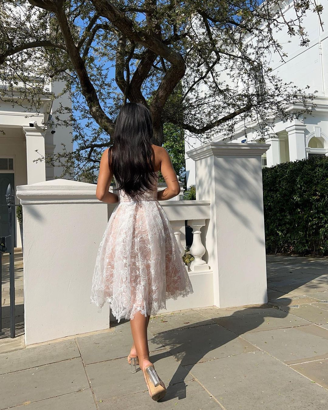 2023 Spring Summer Formal Evening Dress Women's Lace Embroidery Strapless A-line Tunic Midi Birthday Party Dresses White Purple