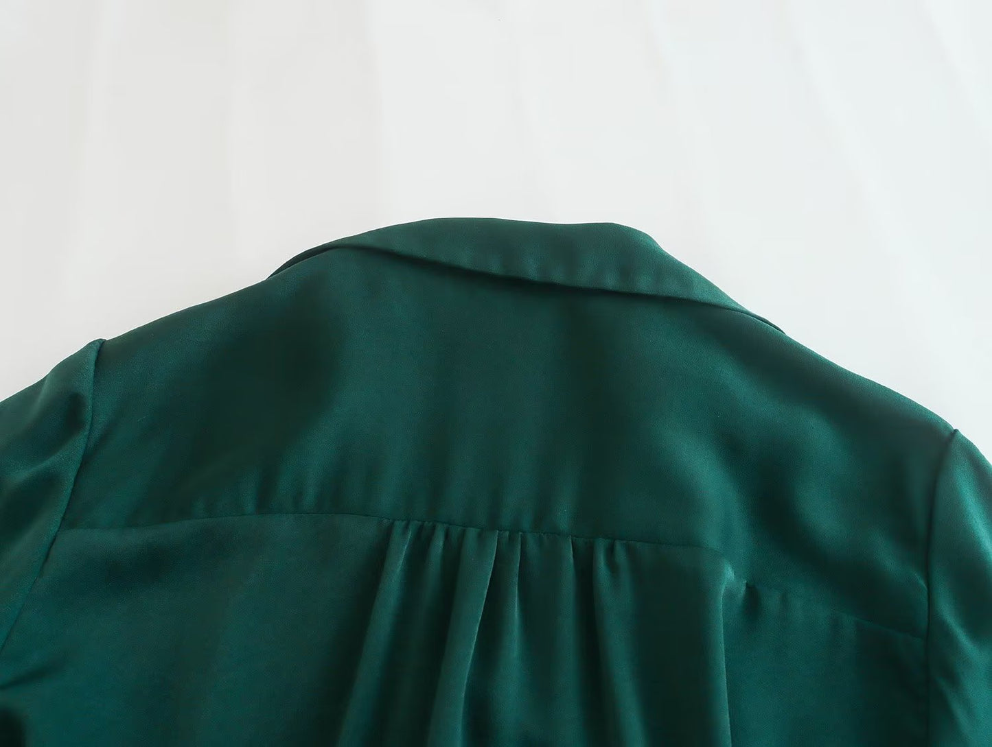 2023 New Spring Women With Blet Green Satin Shirt Dress Long Sleeve Female Midi Vestidos
