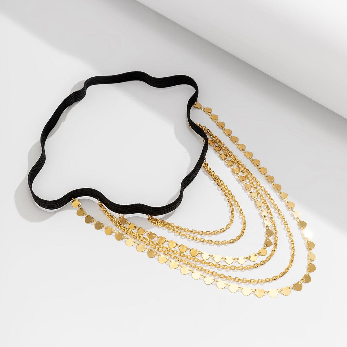 Bohemian Layered Heart Sequins Elastic Thigh Leg Chain