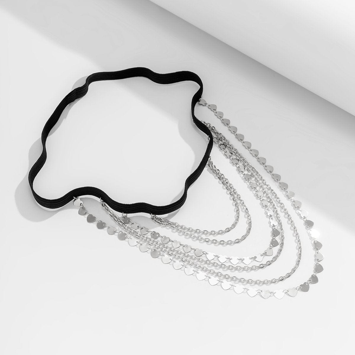 Bohemian Layered Heart Sequins Elastic Thigh Leg Chain