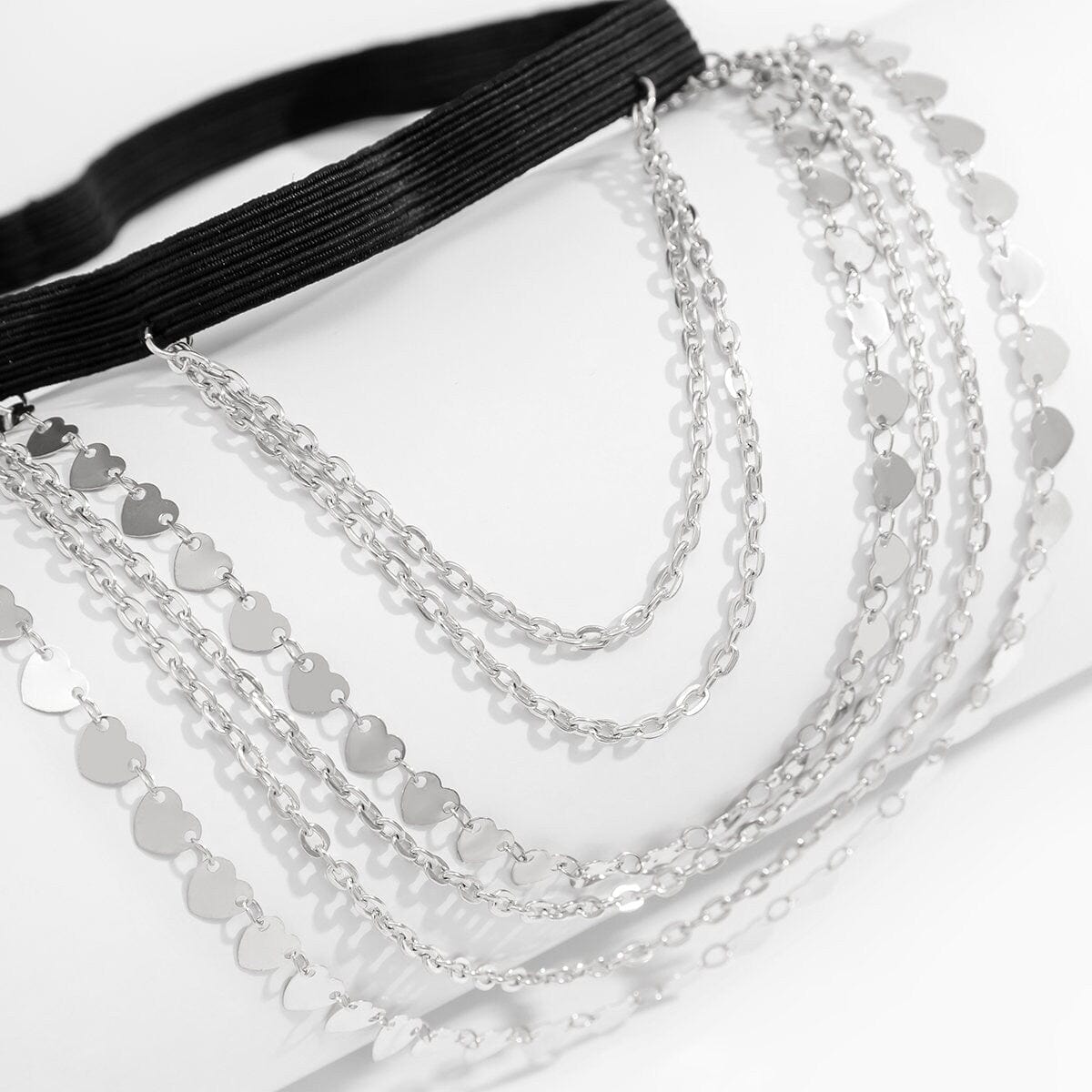Bohemian Layered Heart Sequins Elastic Thigh Leg Chain