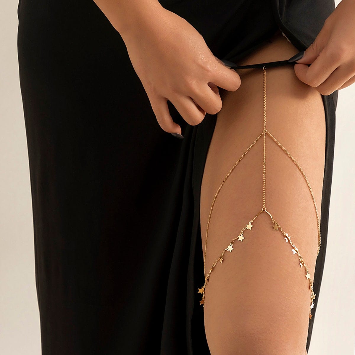 Bohemian Layered Star Tassel Elastic Thigh Leg Chain
